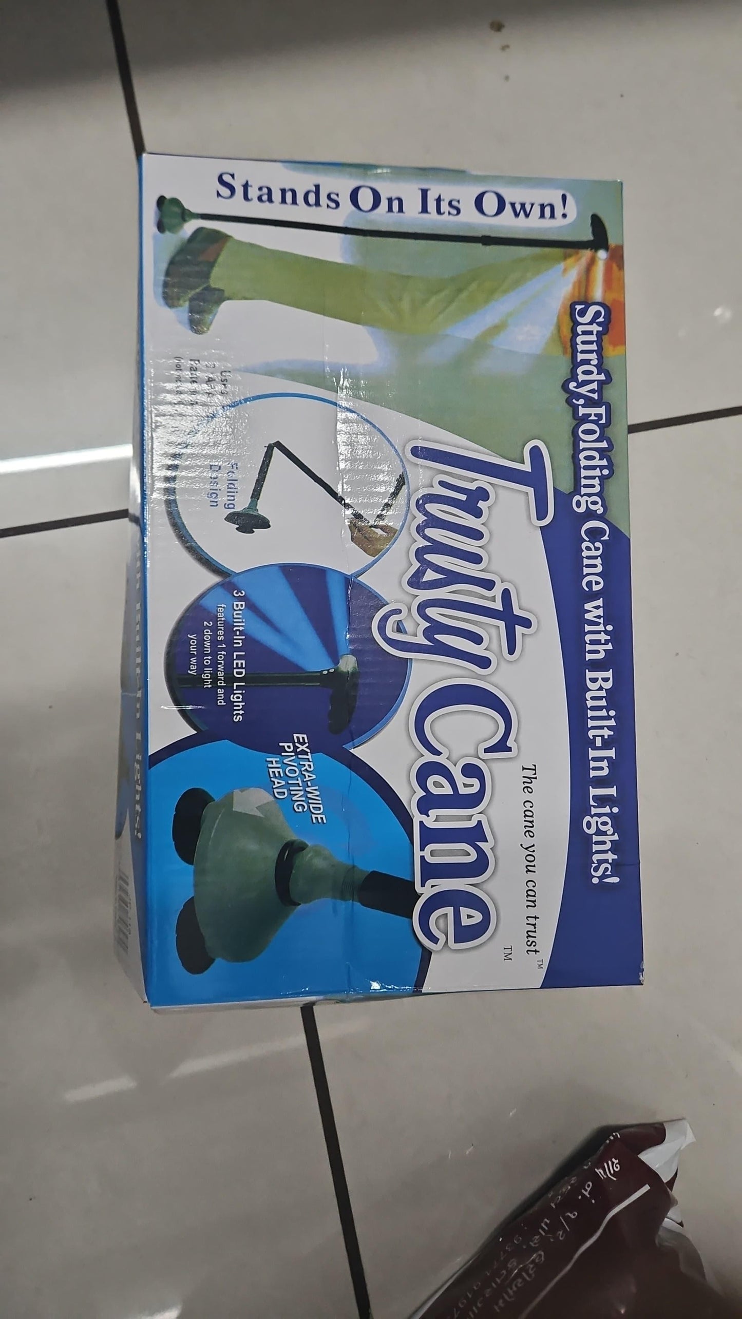 Collapsible Walking Stick with LED Light | Foldable Anti-Slip Support Stick for Indoor & Outdoor Use