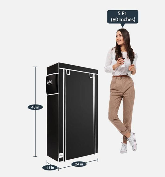 6 Rack Collapsible Wardrobe Cabinet & Shoe Rack | Dustproof Multi-Layer Space Saving Organizer (Pack of 1)