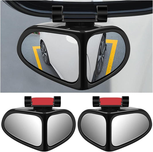 Adjustable Car Auxiliary Rear View Mirror | Wide Angle Blind Spot Mirror for Front Side | Universal Fit Car Safety Mirror (Pack of 1)