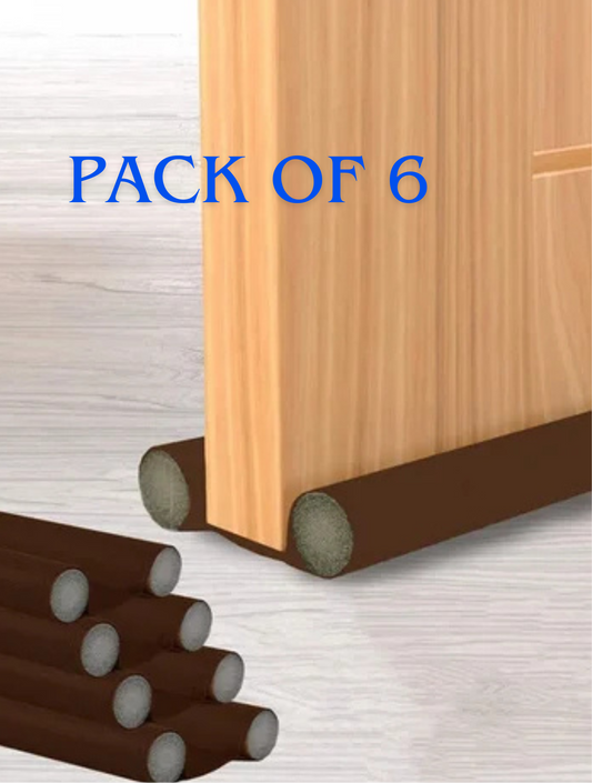 Under Door Draft Guard Stopper 42 Inch | Washable Double-Sided Door Sealer for Dust, Cold Air, Insects & Noise (Pack of 6)